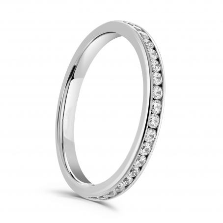 Channel Set Diamond Ladies Wedding Ring - Libra