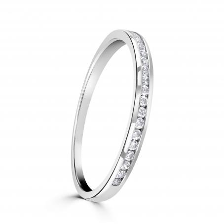 Narrow Diamond Set Wedding Ring - Arabella