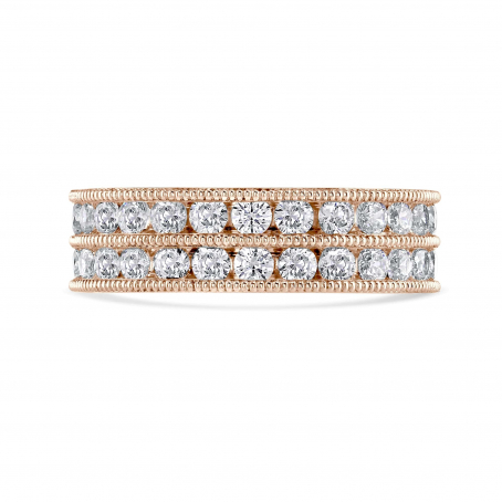 Rose Gold Two Row Channel Diamond Ring